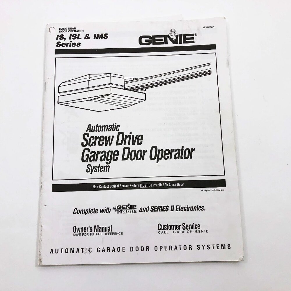 Genie Automatic Screw Drive Installation Owner's Manual IS, ISL, IMS Series